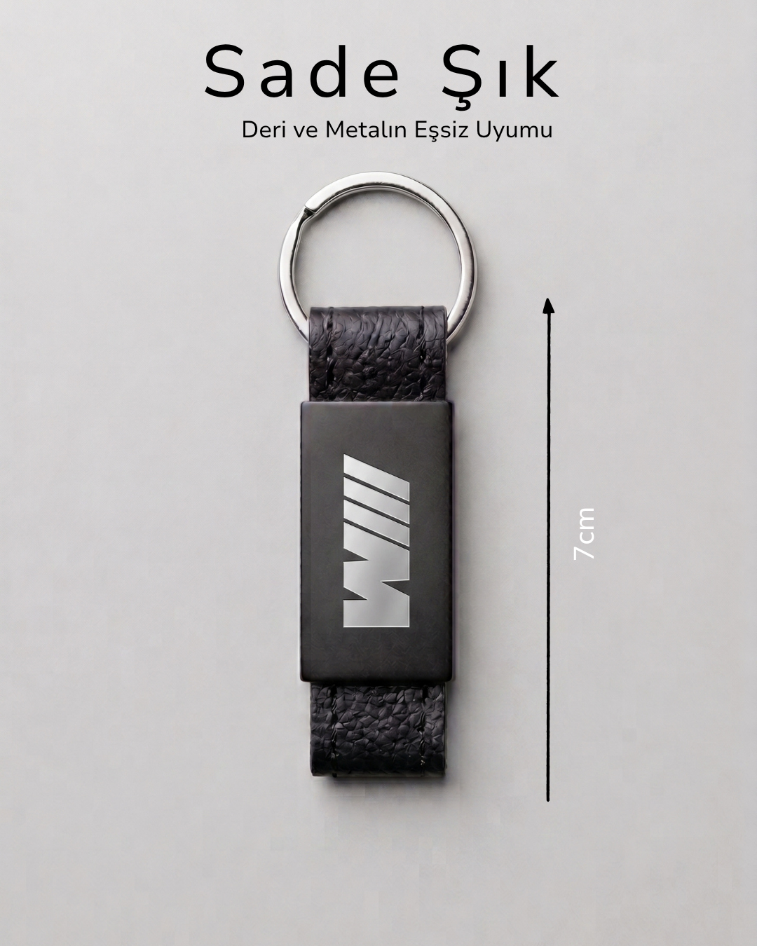 Bmw M Logolu Deri Metal Anahtarlık Şık Sade Oto Anahtarlık