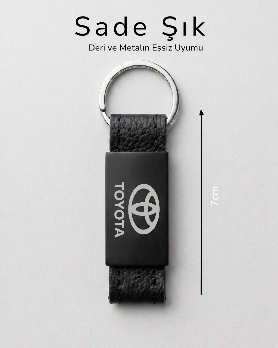 Toyota Deri Metal Anahtarlık Şık Sade Oto Anahtarlık