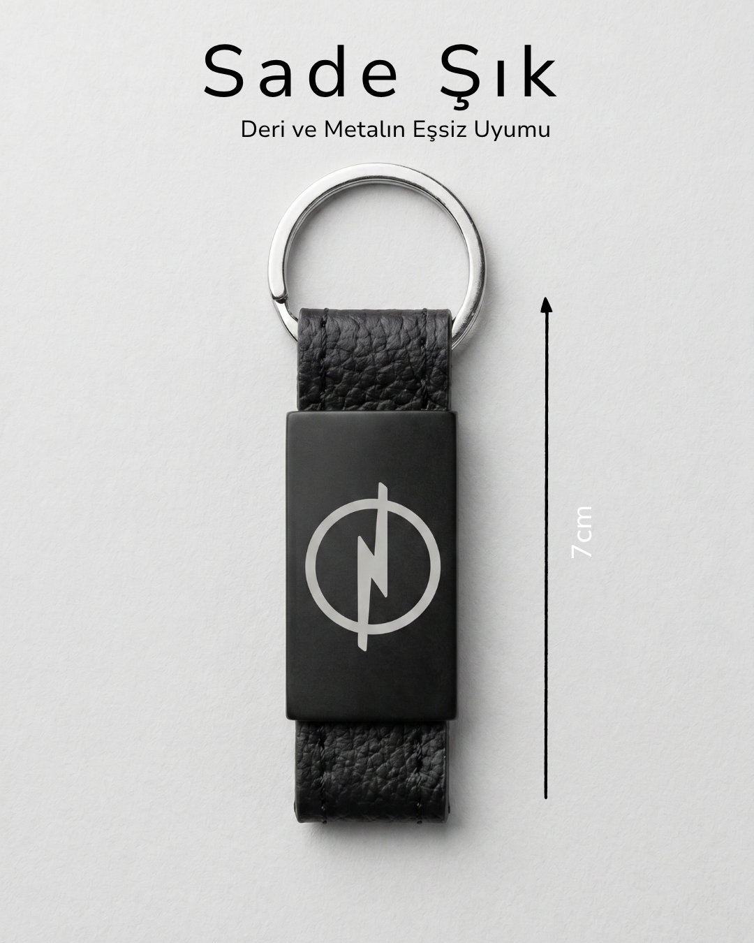 Opel Deri Metal Anahtarlık Şık Sade Oto Anahtarlık
