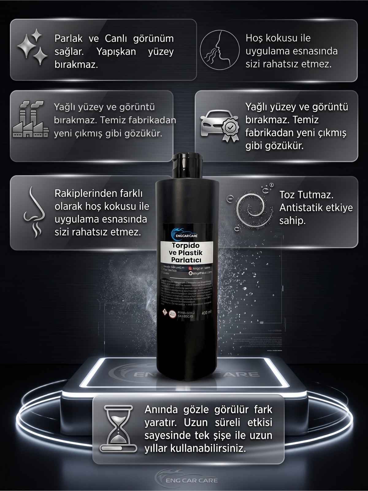 Engcar Care Torpido Parlatıcı 400ml Plastik Yenileyici Parlatıcı