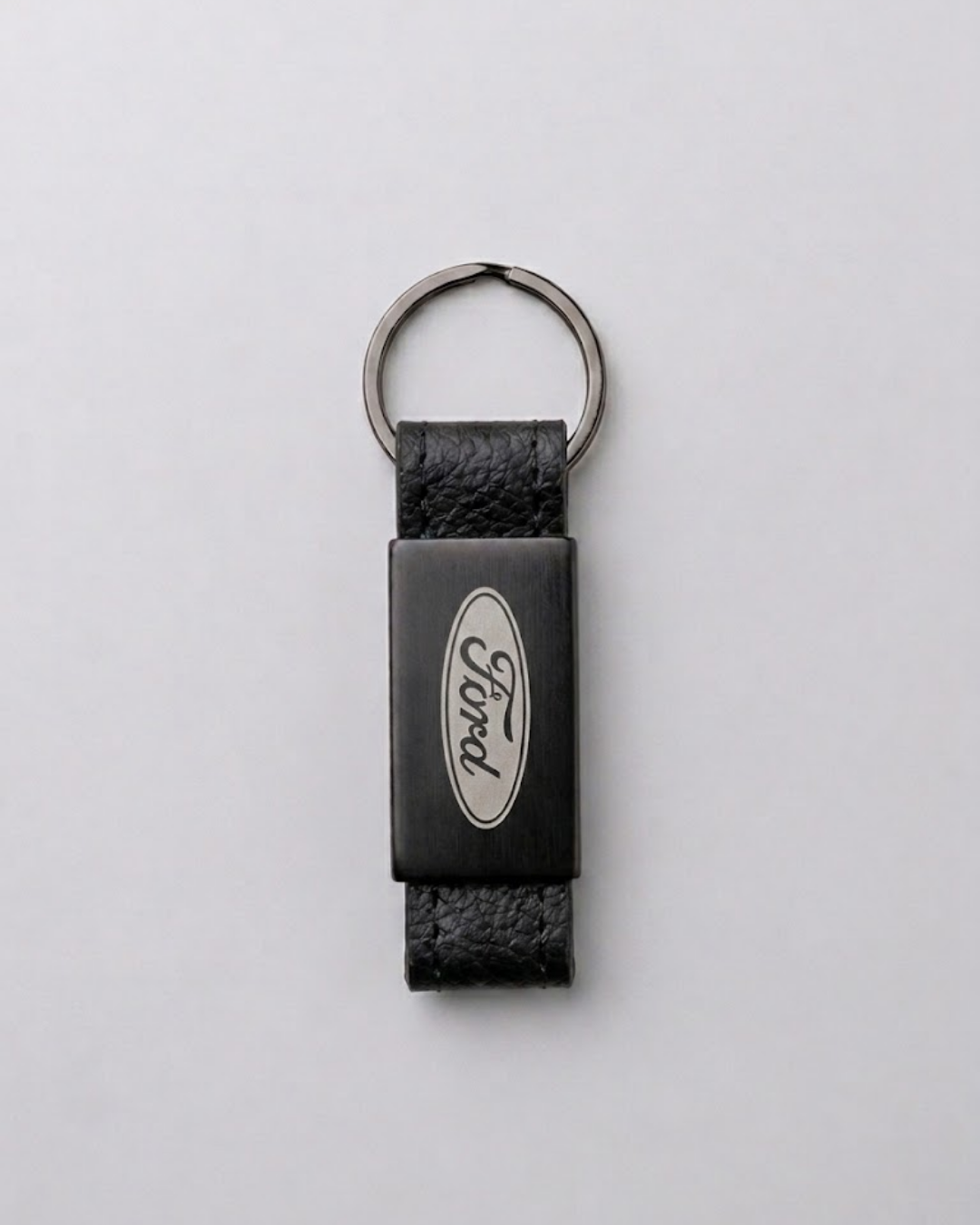 EngCar Care Ford Deri Metal Anahtarlık Şık Sade Oto Anahtarlık