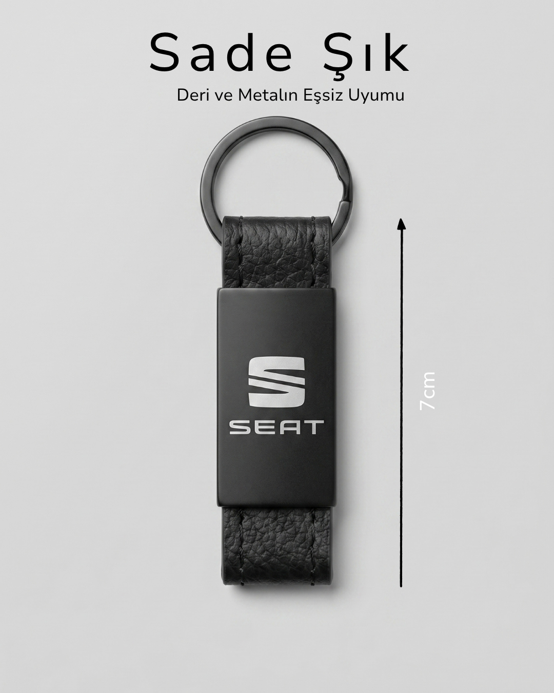 Seat Deri Metal Anahtarlık Şık Sade Oto Anahtarlık