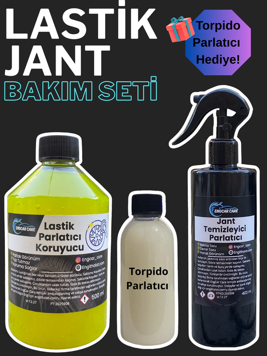 Lastik Parlatıcı ve Jant Temizleyici Bakım Seti | Premium Eco Set | Yüksek Kalite