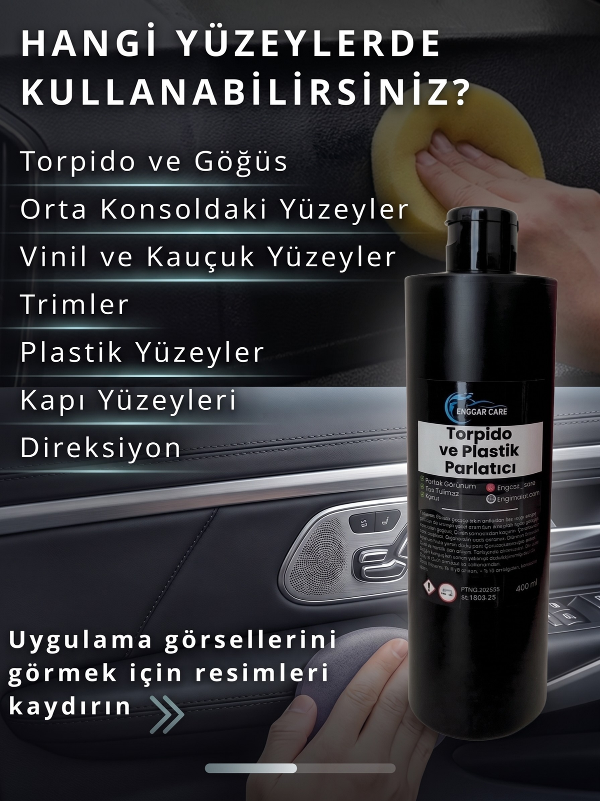 Engcar Care Torpido Parlatıcı 400ml Plastik Yenileyici Parlatıcı