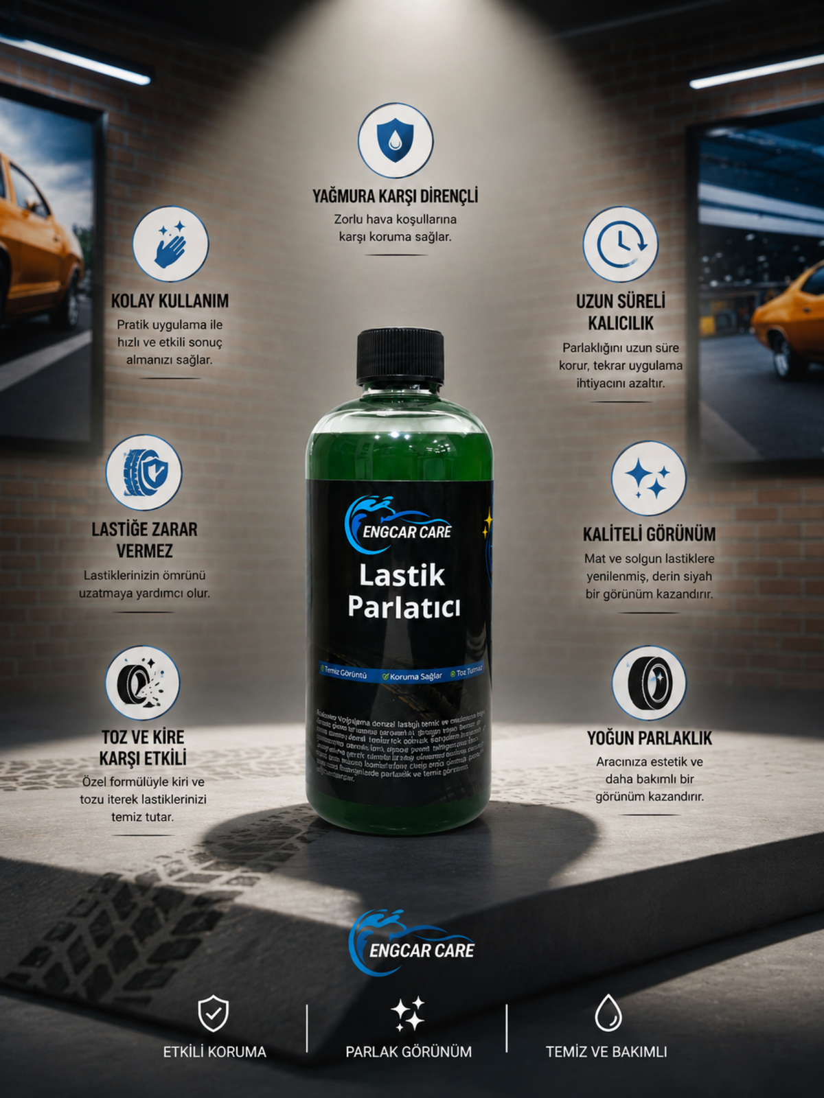 Lastik Parlatıcı Koruyucu Jel 500ml Yüksek Kalite - Uzun Kalıcılık - Premium Kalite