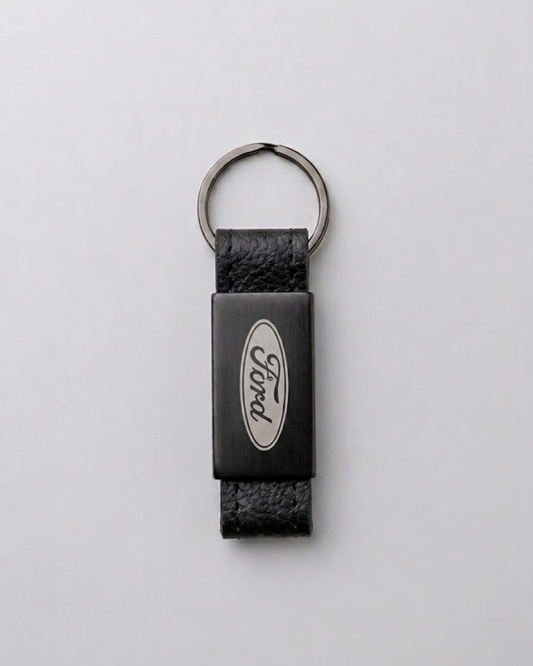 EngCar Care Ford Deri Metal Anahtarlık Şık Sade Oto Anahtarlık